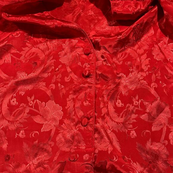 Victorias Secret Sleep Shirt Vintage Gold Label Romantic Boho Button Red Medium - Picture 5 of 6